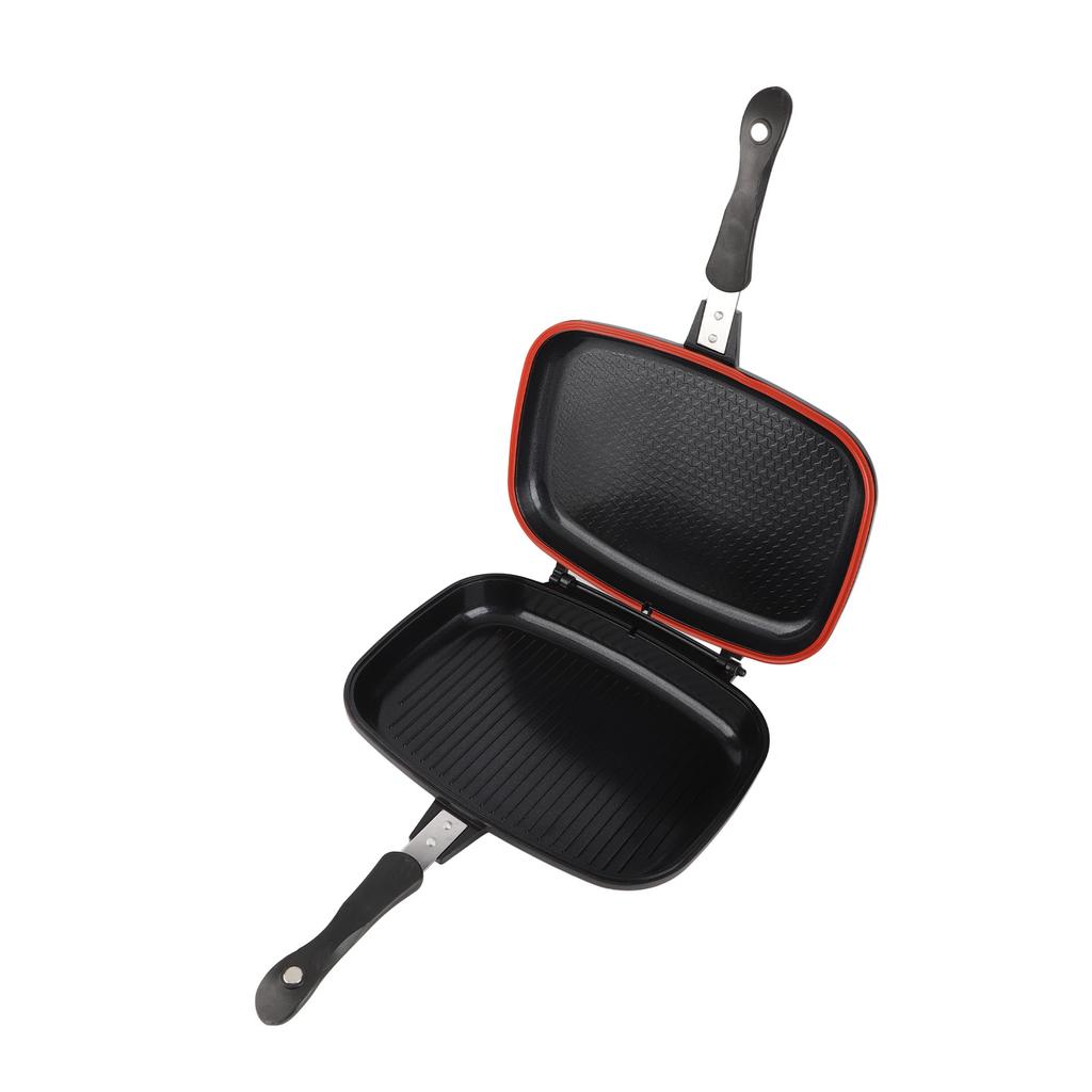 Grilovací pánev smažící oboustranná přenosná rukojeť proti popálení kuchyňské potřeby grilovací hrnec 32cm/12.6in