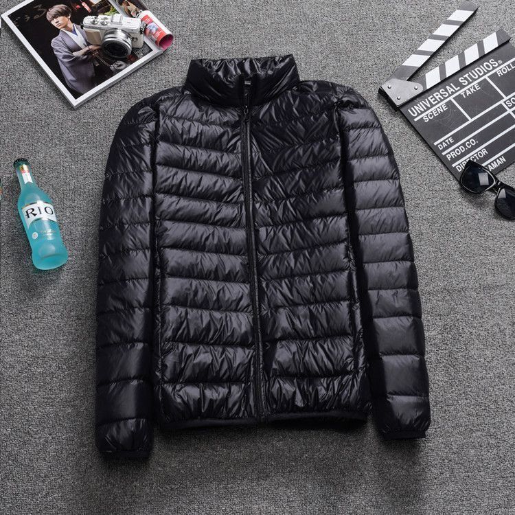 Herren Winterjacke Leichte Daunenjacken Tragbare Kapuzen-Pufferjacken Federdünne Parkas Winddichte Oberbekleidung Jacke