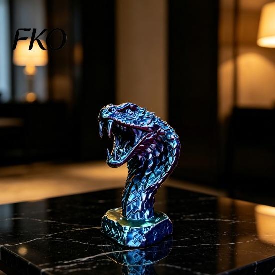 Intricate Detail Animal Figures 3D Printed Snake Figurine, Realistic Serpent Sculpture, Stress Relief Figurines Desk Decor, Educational Wildlife