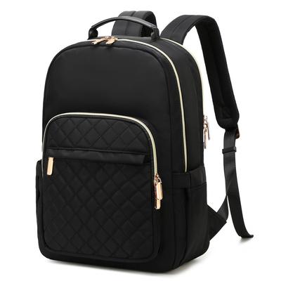 Business Large Perfect for A4 Nylon Women's Backpack, Capacity, Commuting, Stylish, Waterproof, Size, PC, Multi-functional, Black,