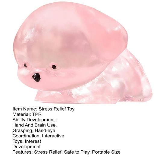 Stress Relief Toy with Bubble Injector Decompression Dog Cat Squeeze Toy Soft Stress Ball Relaxation Fidget Sensory