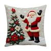 Christmas Pillow Cover 18x18 Inch Santa Reindeer Cushion Cover with Hidden Zipper Tree Snowman