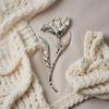 Glossy Metal Rose Brooch: European/American Autumn-Winter Style, Light Luxury Fashion Pin for Women