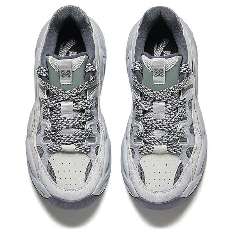 Anta Duo Duo Shoes Thick Sole Comfortable Non-Slip Wear-Resistant Low-Top Dad Shoes Women sneaker Gray 122528888R-4