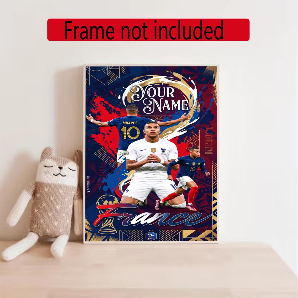 Mbappe Personalized Name Diamond Paintings Mosaic Wall Round Diamond Art Painting Kits Embroidery Crystal Accessories Frameless