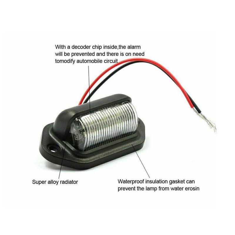 1/2/3pcs 12V 6LEDs Car Truck License Plate Light Truck RV Trailer Waterproof Tail Light Side Lamp Car License Plate Bulb License Plate Lights 2