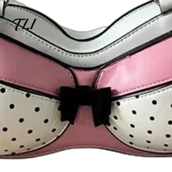 Borsa a Spalla Estetica di Nicchia a Pois a Forma di Reggiseno per Donna, Pelle PU Creativa con Compatto Spazio di Archiviazione Stratificato, Tracolla Regolabile, Moda