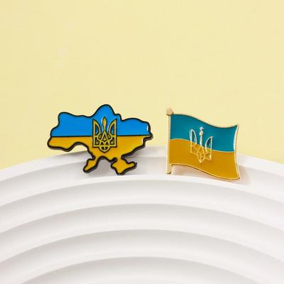 Zinc Zinc Alloy Ukraine Brooches Brooches Ukrainian National Pins Ukrainian Flag Pins  Girls Gifts