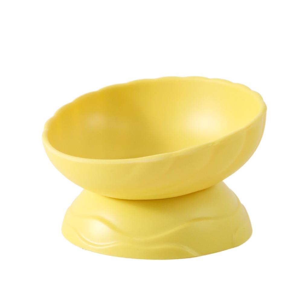

Anti Tipping Pet High Foot Bowl Slanted Mouth Dog Food Feeding Basin Cat Bowl Kitten Puppy жёлтый