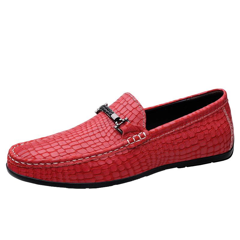 2024 Classic Brand Trend Red Men's Loafers Soft Soled Anti Slip Commuting Work Shoes Office Business Driving Shoes for Men’s