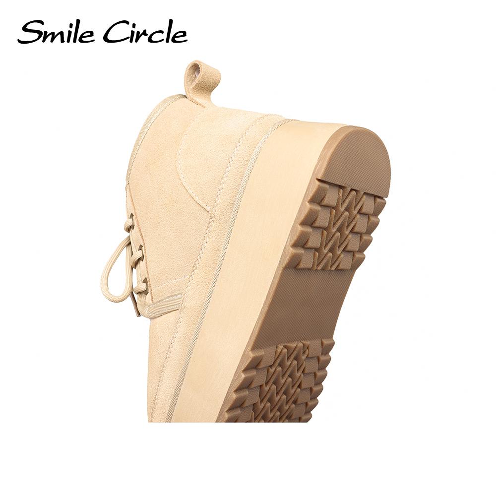 Kar Botları Kadın Süet Bağcıklı Kalın Alt Çizmeler Sıcak Moda Rahat Ayakkabılar