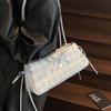 Ballet Style Bow Small Bag Women's 2025 New Fashion Plaid Baguette Bag Summer Simple Commuter Shoulder Bag
