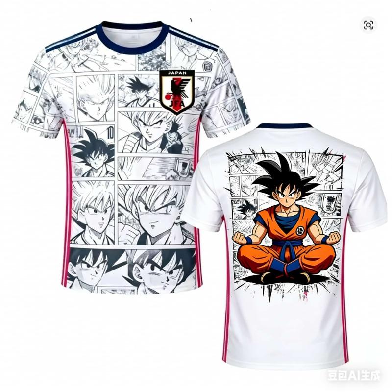 New Adult Men's Dragon Ball Goku Football Jersey T-Shirt Mans Anime T-Shirt Special Football Jersey