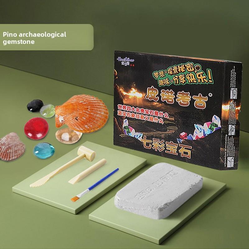 Dig Diy Archaeological Kit Gemstones Fossils For Kids Educational Play Treasure