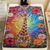 1PC Patchwork art Print FlAannel Blanket, High quality Comfortable for All Seasons, Home Decor, Warmth and Comfort