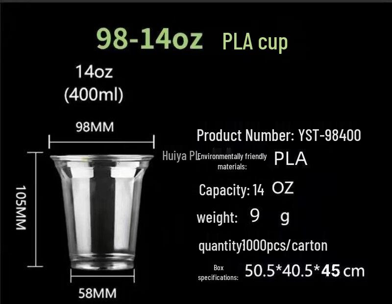 ZISIZ Disposable PLA Biodegradable Cup