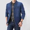 Men's Denim Blazer Jean Suit Jacket Coat Three Buttons Denim Outwear