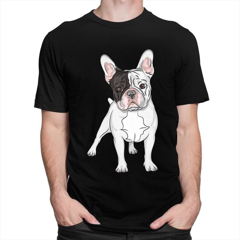 Custom Mens French Bulldog T Shirts Short Sleeve Cotton Tshirt Classic Tshirt Leisure Frenchie Dog Tees Loose Fit Clothes