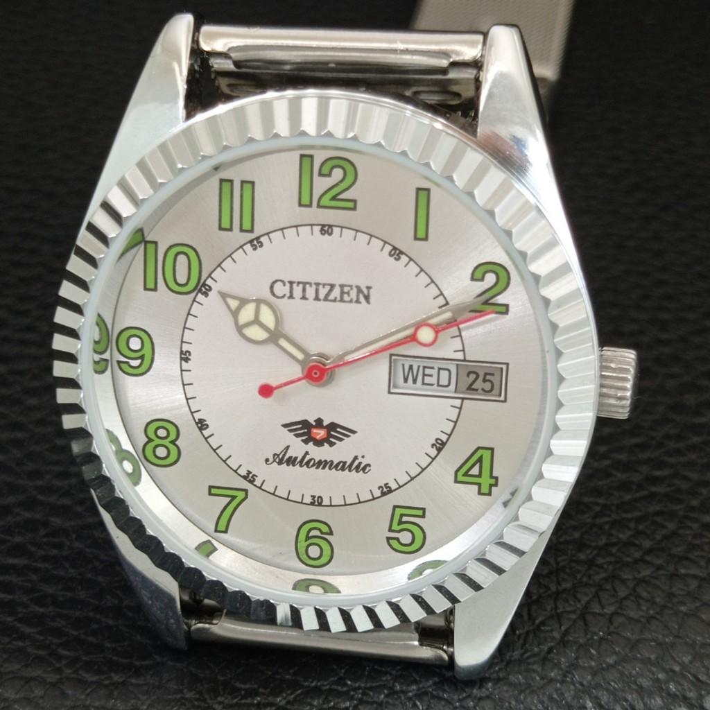 VINTAGE CITIZEN AUTOMATIC REFURBISHED JAPAN MENS SILVER DIAL WATCH A446764-1