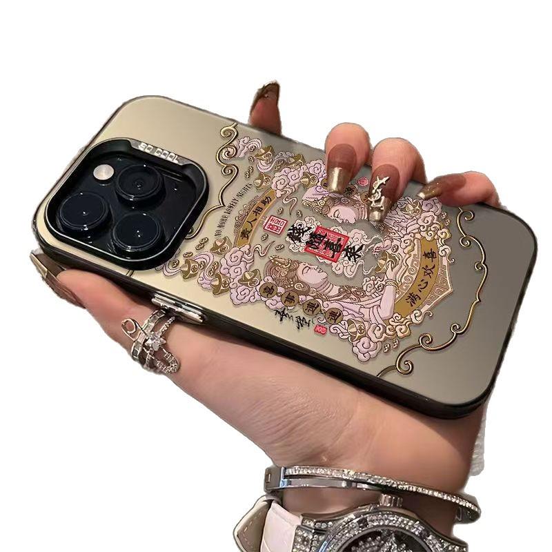 Qiansuixi Lai Hartschalen-Silber-Handyhülle für Apple 17 Pro Max/16/15/14/13/12/8P