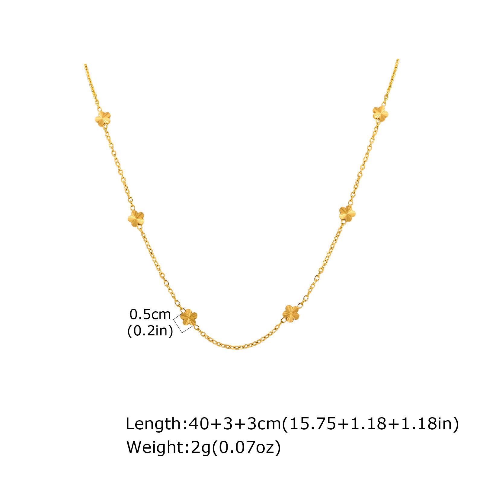 Wind Niche Design Small Flower Collarbone Chain Versatile Stainless Steel Necklace Female Nc-2418 золотой
