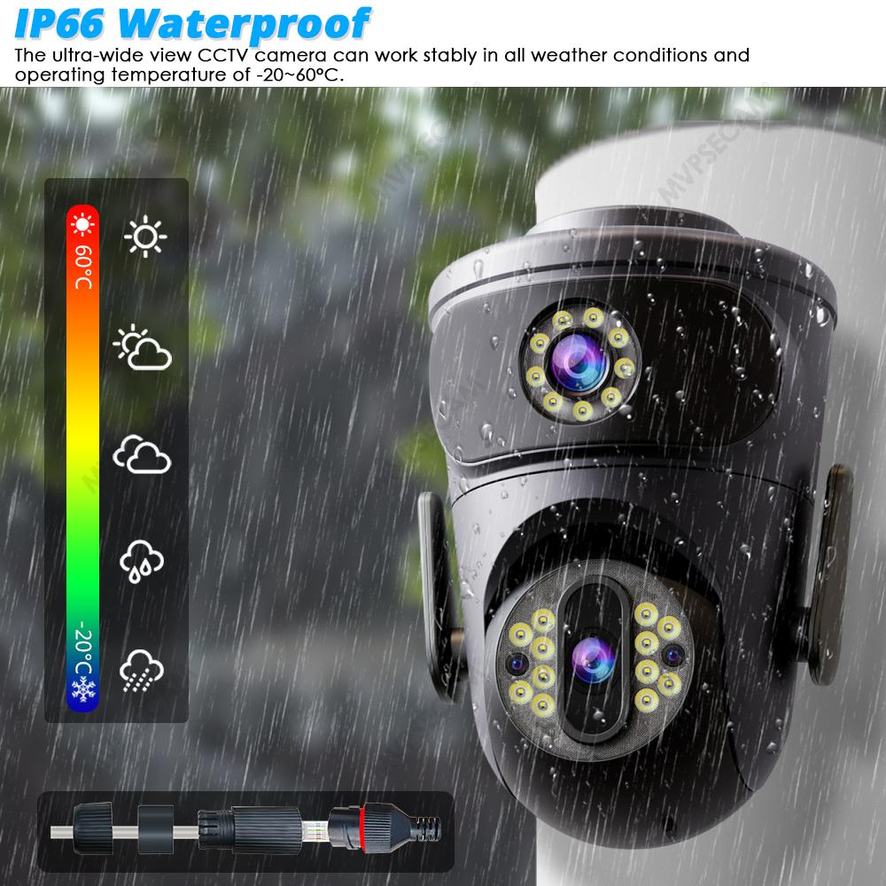 4K 8MP HD Video Surveillance Camera Wifi Outdoor Dual Lens Wireless Security IP Cameras PTZ Smart Home Wi-Fi Cam CCTV IPC360 app