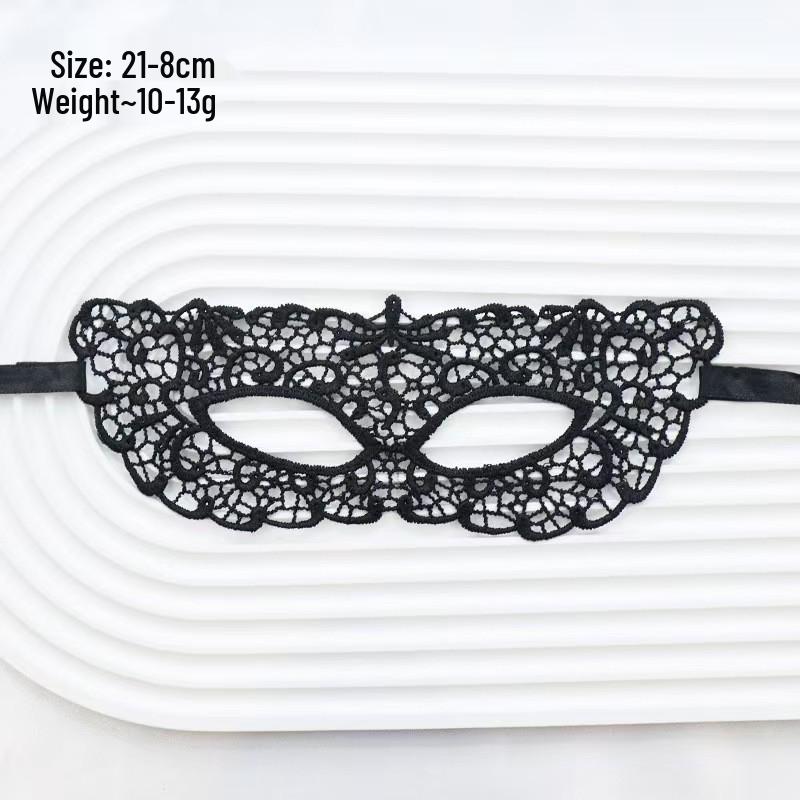 Adult Masquerade Irregular Black Lace Half Face Mask with Musical Note Design