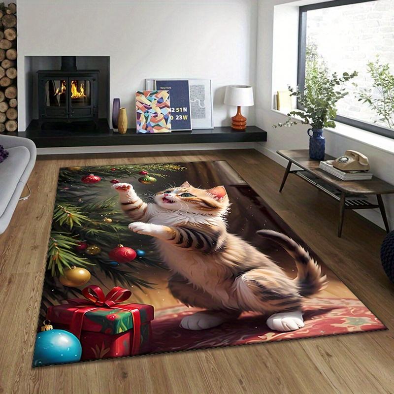 Aksamit Kryształowy Dekoracja Świąteczna Xmas Nadrukowany Dywanik Dywan do Sypialni Salonu Dekoracja Domu Dywany Mata Mata Antypoślizgowa Dywanik przy Łóżku