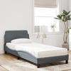 VidaXL Lit avec matelas gris foncé 90x190 cm velours, meuble de chambre, lit simple, cadre de lit incurvé, sommier, lit en 3208312