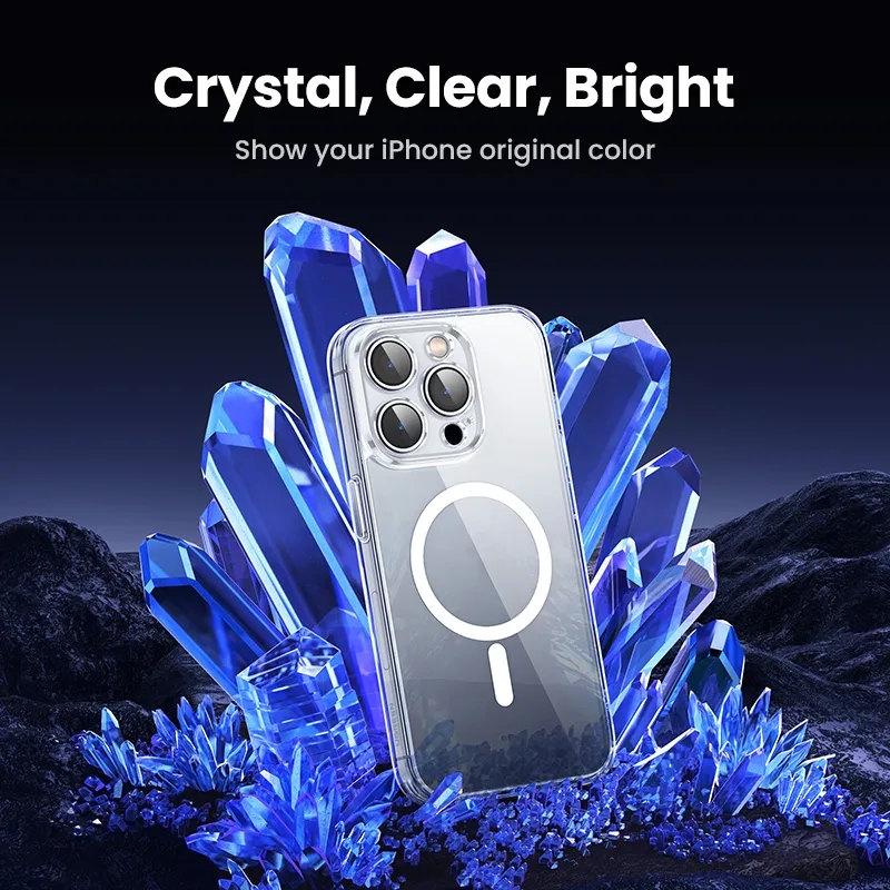 Magnetic Case for iPhone 15 14 13 12 Pro Max Case Shockproof Cover for iPhone 14 Pro Max 15 Plus 15Pro Macsafe TPU Cases