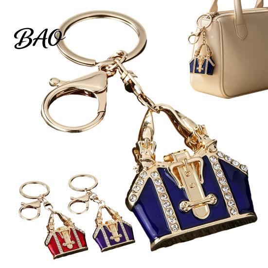 Bling Backpack Keychain Mini Handbag with Rhinestone, Zinc Alloy Pendant for Decorative Purse Keys Handbags Backpacks, Lightweight Accessory