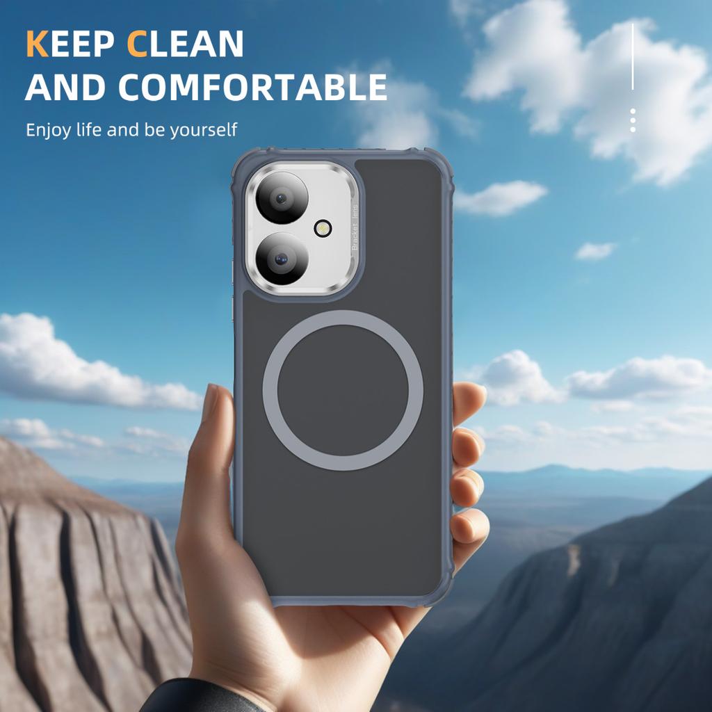 Rainbow No. 1 Skin-sensitive Magnetic Ring Holder Mobile Phone Case for Redmi13C-4G-5G Strong Magnetic and Wireless Charging