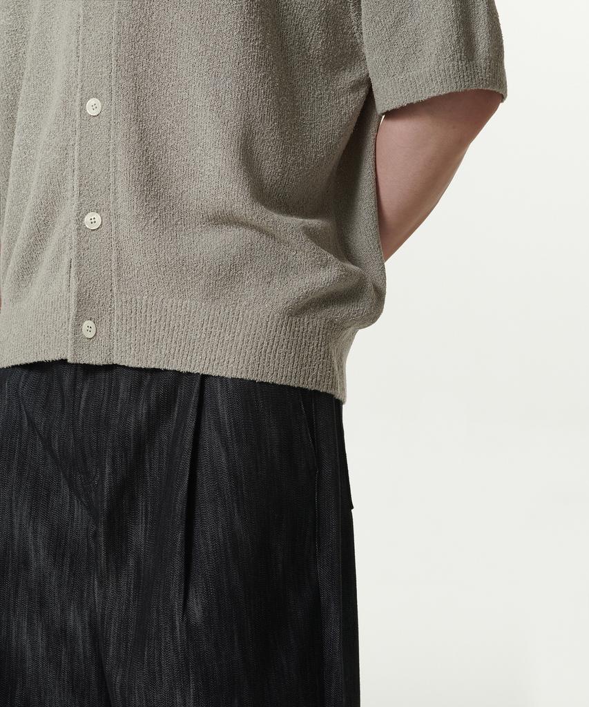 Musinsa Standard Boucle Collared Short Sleeve Cardigan [Light Warm Gray]