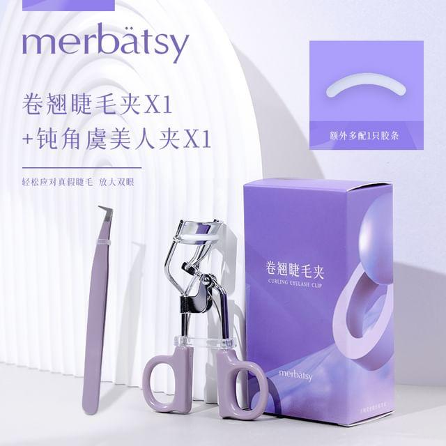 Jericoure - Set: Stainless Steel Eyelash Curler + Eyelash Tweezers