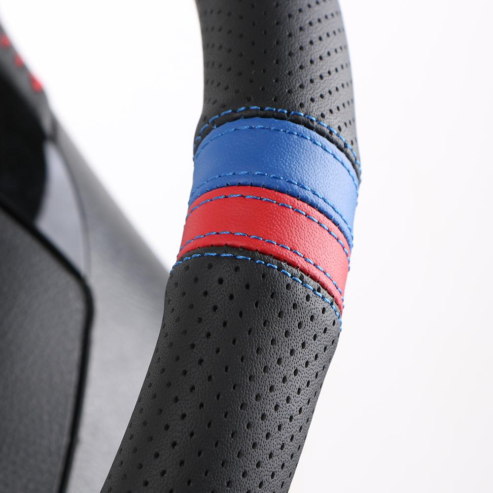Anti-slip Soft Artificial Leather Car Steering Wheel Cover 38cm Steering-wheel With Needles And Thread Auto Interior