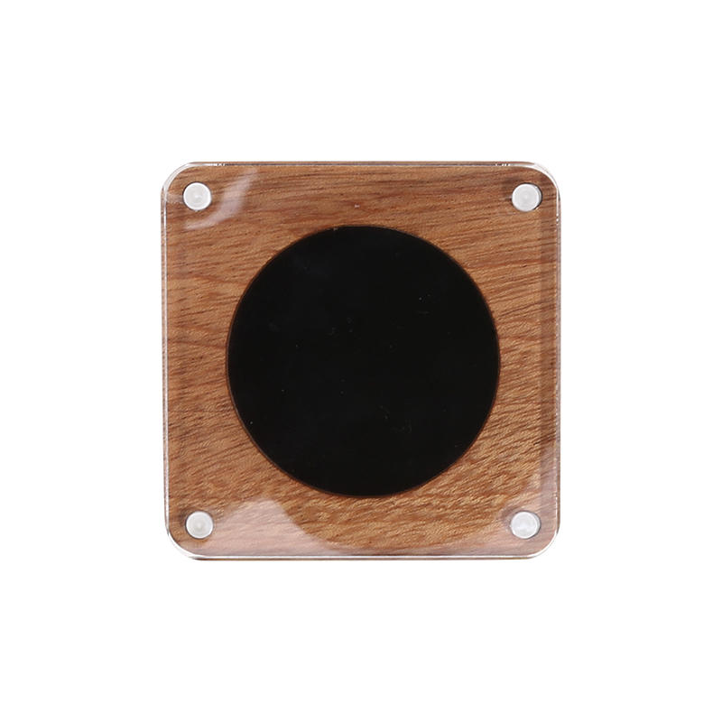 Boîte de présentation pour capsules de pièces en bois avec couvercle transparent Support de rangement compact pour pièces Étui de présentation pour dollar en argent