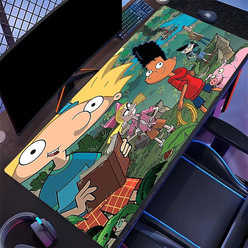 Hey Arnold! Mouse Pad, Large Gaming Desk Mat, Non-slip XXL Mousepad for Laptop & Tablet, Mini PC Playmat with Stitched Edges