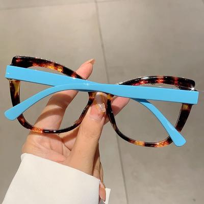 Trendy INS Rhinestone Glasses Luxury Fashion Anti-Blue Light Glasses Lightweight Elegant Large Frame Eyewear Selfie