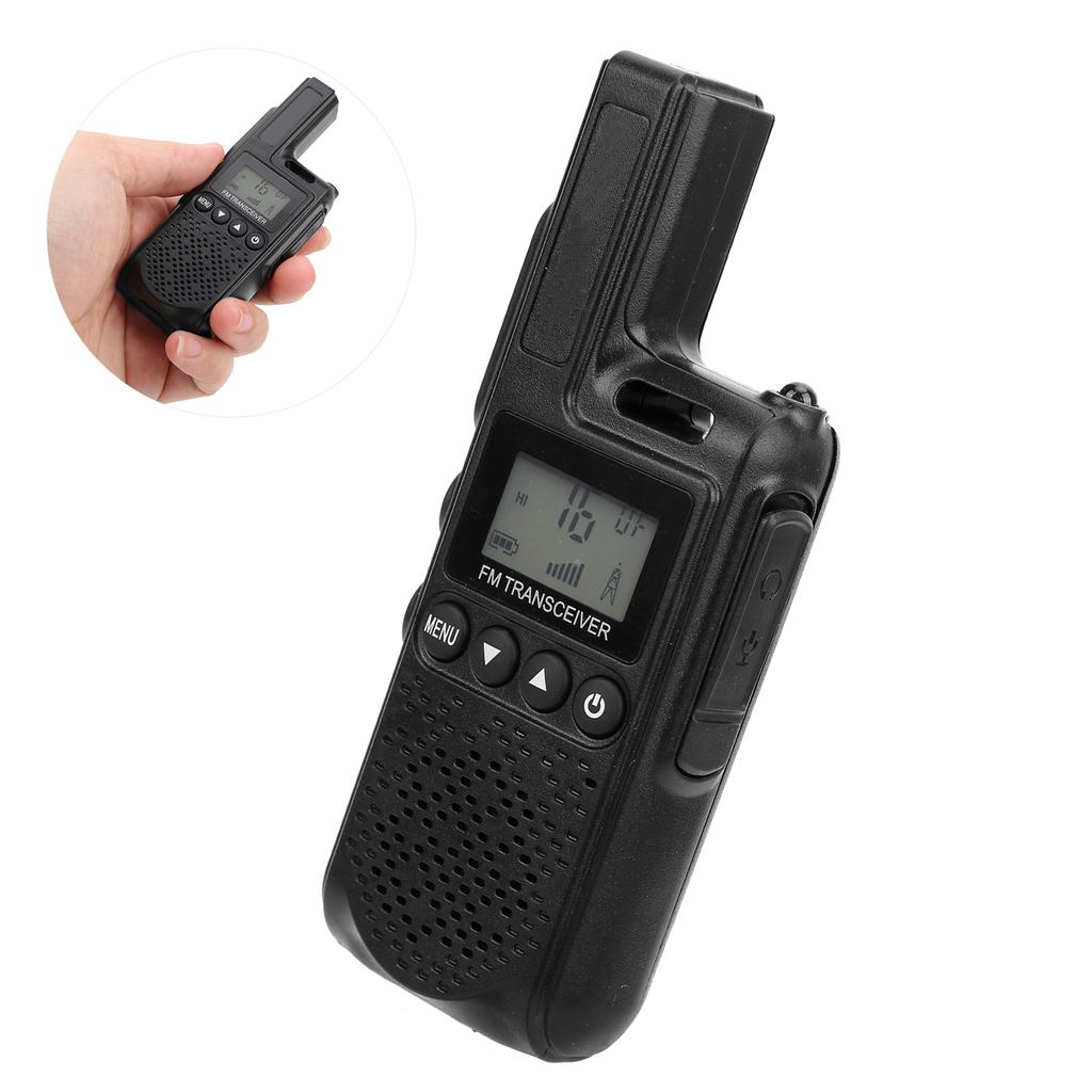 Handheld Mini Walkie Talkie 99-Channel Portable Long Range 2 Way Radio for Hotel  Black
