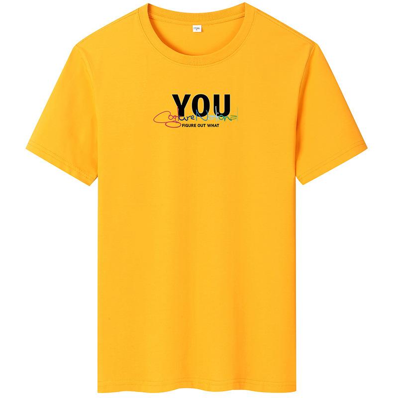 

Мужская футболка You с короткими рукавами, футболка из чистого хлопка, S-6XL 6XL жёлтый