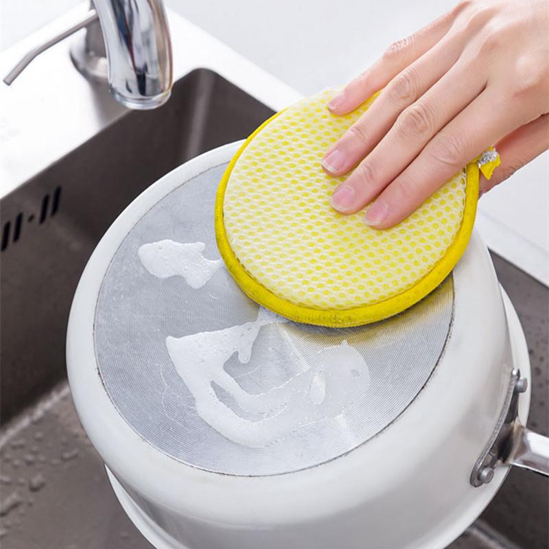 5Pcs Double Side Dishwashing Sponge Pan Pot Dish Wash Sponges Cleaning Tools Kitchen Tableware Dish Washing Brush