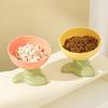 Elevated Cats Flower Shape Bowl Prevents Choking and Vomiting Cartoon Cats Feeding Dish Handcrafted Stand