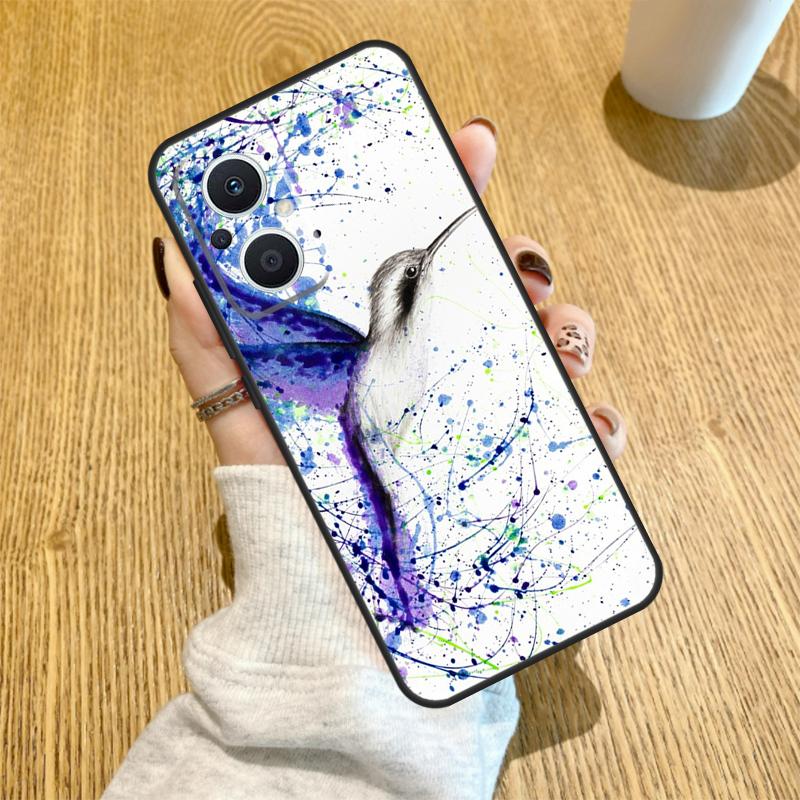 Hummingbird and Flowers Funda For OPPO Reno 10 11 12 13 14 Pro 14F 13F 12F 11F 7 8 Lite OPPO Find X5 X8 X9 Pro Case
