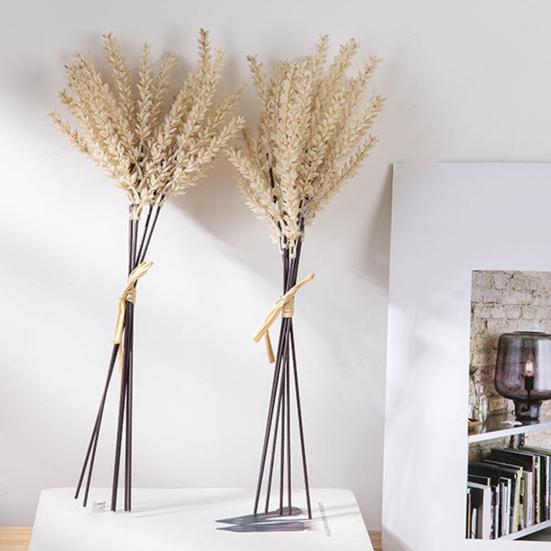 2 Pcs Artificial Wheat Stalks Faux Corn Stalks Bouquet Fake Wheat Ear Blossoms for Home Kitchen Office Flower Arrangement Wedding