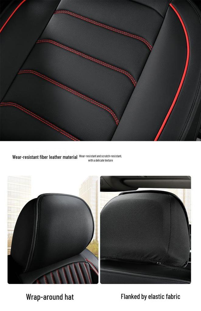 All-Season Full Leather Car Seat Cover - Universal Fit, Full Wrap Design