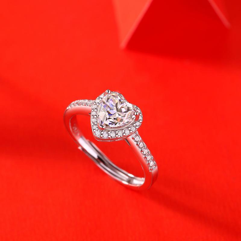Tancise Classic 925 Sterling Silver  Moissanite Ring Ladies Jewelry Wedding Promise Party Gift