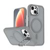 KEYSION Lens Stand Magnetic Phone Case for MagSafe for iPhone 13 14 15 Pro Max 15 Plus Matte Translucent Shockproof Back Cover