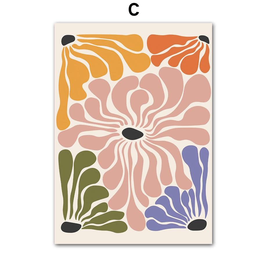 Абстрактний Квітковий Ринок Троянда Ромашка Ваза Листок Настінне Мистецтво Картина на Полотні Вінтажні Плакати та Принти Картинки Вітальня Домашній Декор