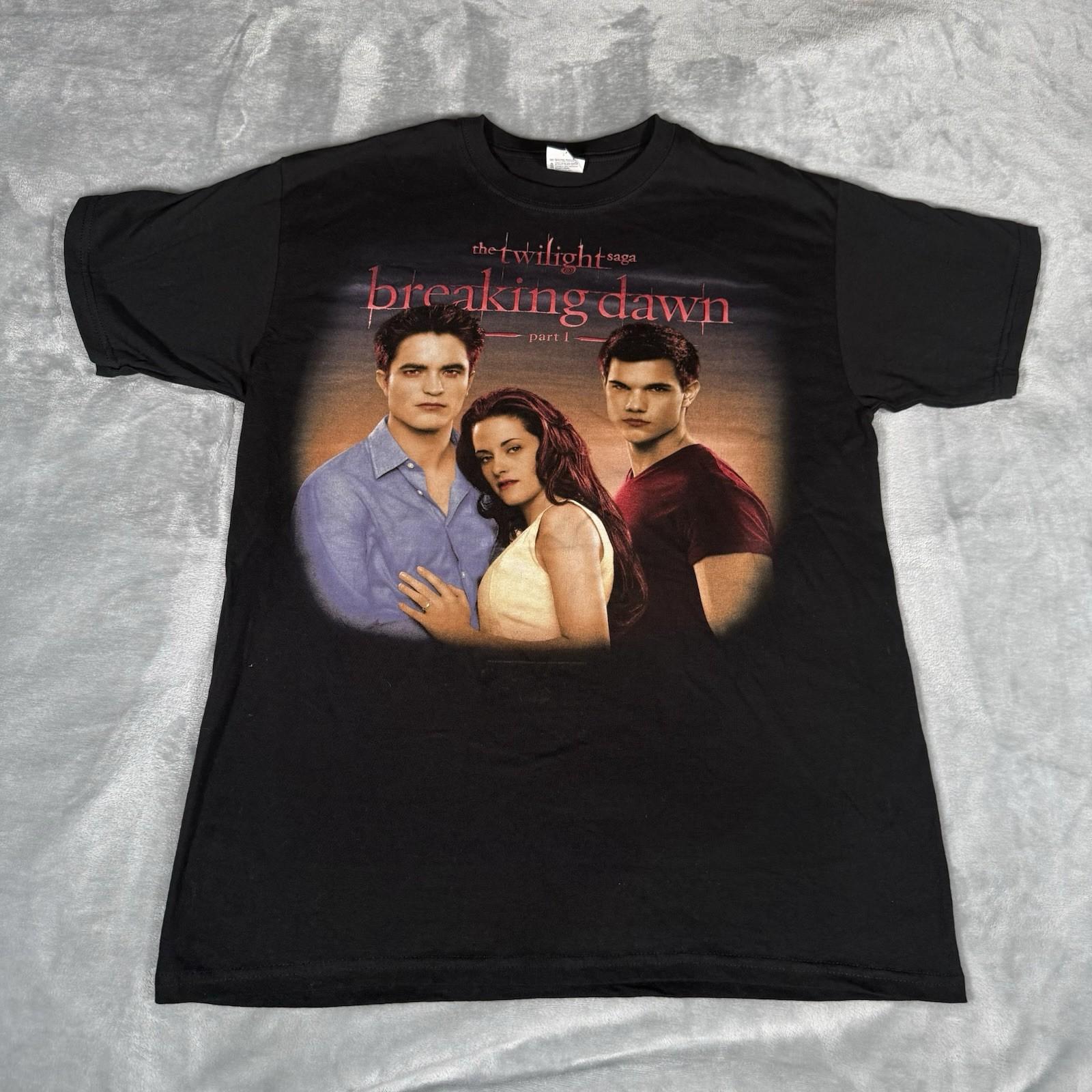 Twilight Breaking Dawn Part 1 Promo T Mens L Slim Fit Movie 2011 Black Unisex T-Shirt S