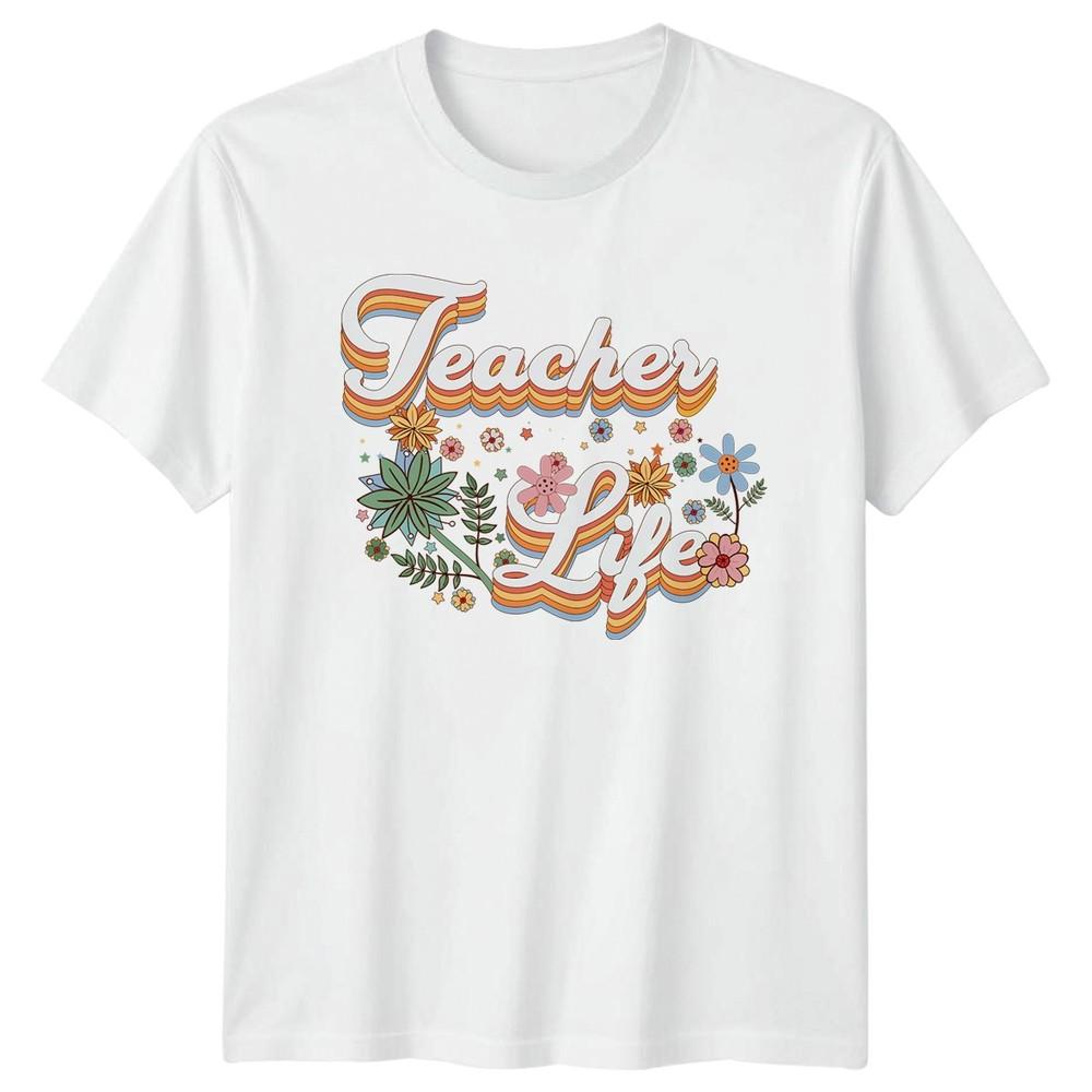 Teacher Life Unisexs TShirt Retro Groovy Teaching Gift For Her S